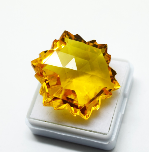 Piedra preciosa de corte elegante facetada citrino amarillo brillante 55,00 quilates para hacer joyas - Imagen 4 de 7