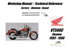 Honda VT500C VT 500 C VT500 C  Shadow Service Repair Workshop Manual USB