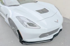 For 14-19 Corvette C7 Z06 Stage 3 CARBON FLASH Front Lip Splitter Side Winglets