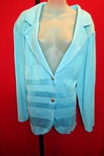 Exclusively Misook Turquoise Blue Tailored Fit Jacket 3x Nwt $500 Silver Buttons