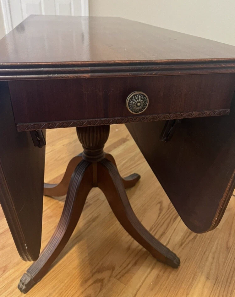 Duncan Phyfe Drop Leaf Side Entry Table Mahogany Antique eBay