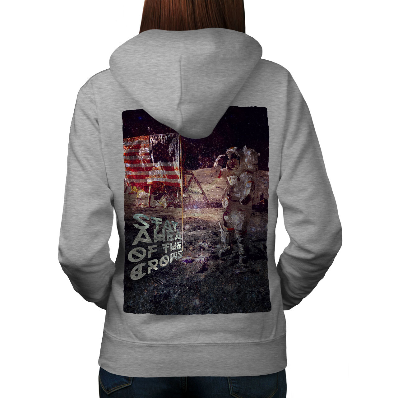 Wellcoda Mission Wellcoda Galaxy Womens Hoodie Back