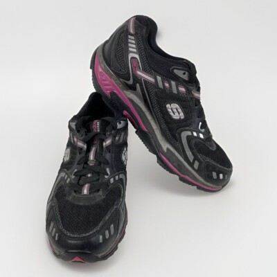 Skechers Tone Ups Women's 7.5 M Sneakers For Walking Toning Shoes Black Pink