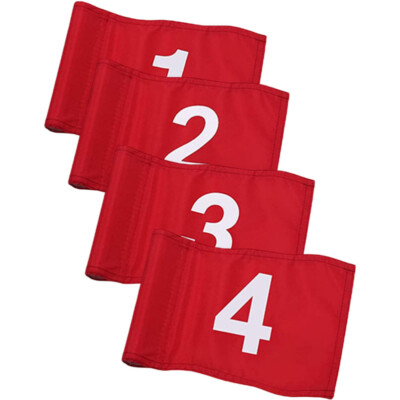 4Pcs Practice Golf Target Flag Numbered Solid Golf Flag for Yard Backyard Garden
