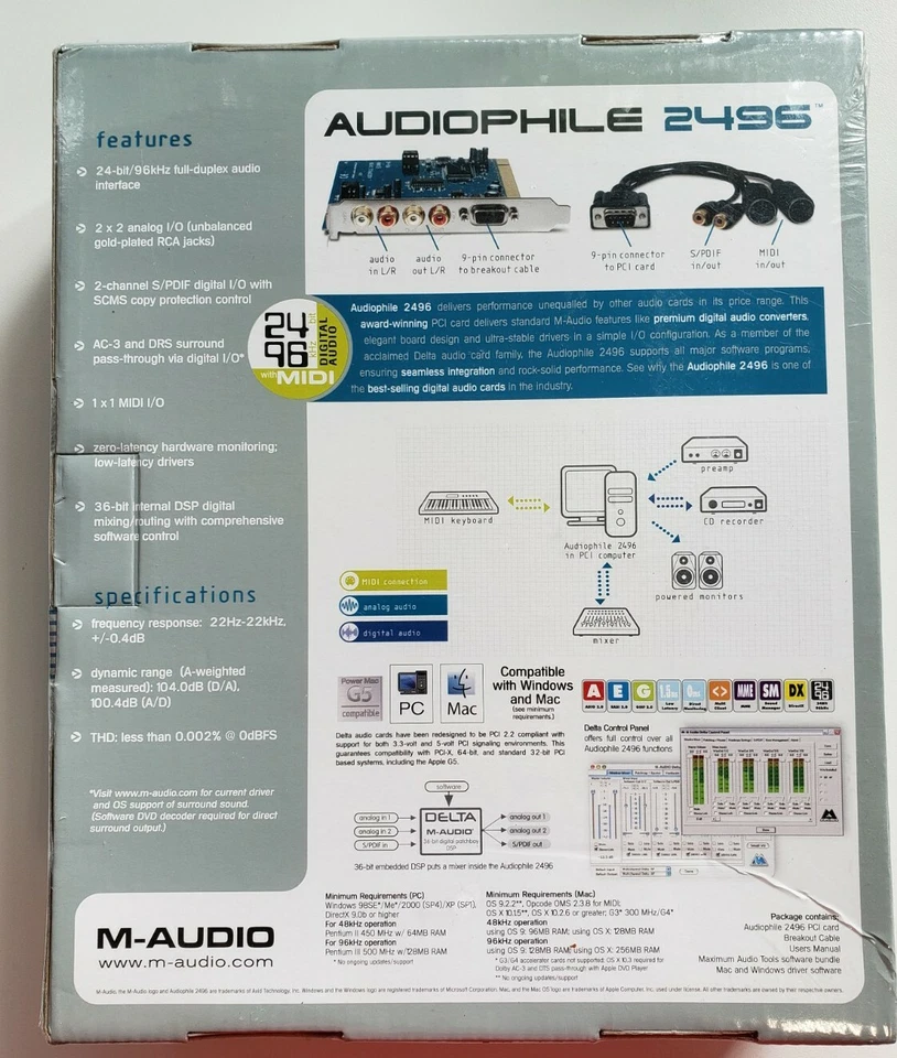 M-AUDIO AUDIOPHILE 2496 SOUND CARD (Sealed) - Image 2 of 4