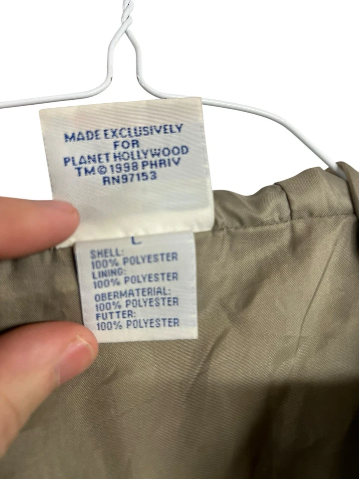 Jaqueta corta-vento vintage Disney Orlando Planet Hollywood tamanho grande marrom 1998 - Imagem 4 de 4