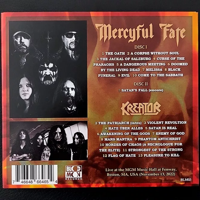 MERCYFUL FATE / KREATOR - Oaths Of Hate – Boston 2022 2xCD *NEW*  KingDiamond,UDO