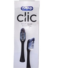 Oral-B Clic Replacement Brush Heads Toothbrush Refills Black 2-Count New in Box