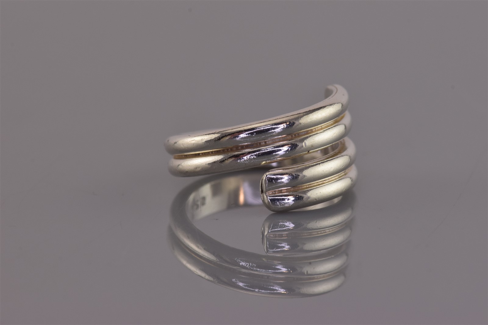 Sterling Silver Double Solid Wrap Around Band Rin… - image 2
