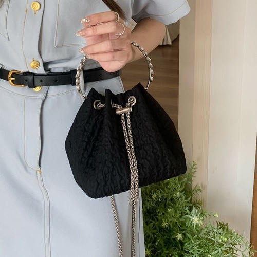 Diamond Handle Cylinder Bag Korean Style Chain Crossbody Bag Office Worker - Picture 3 of 12