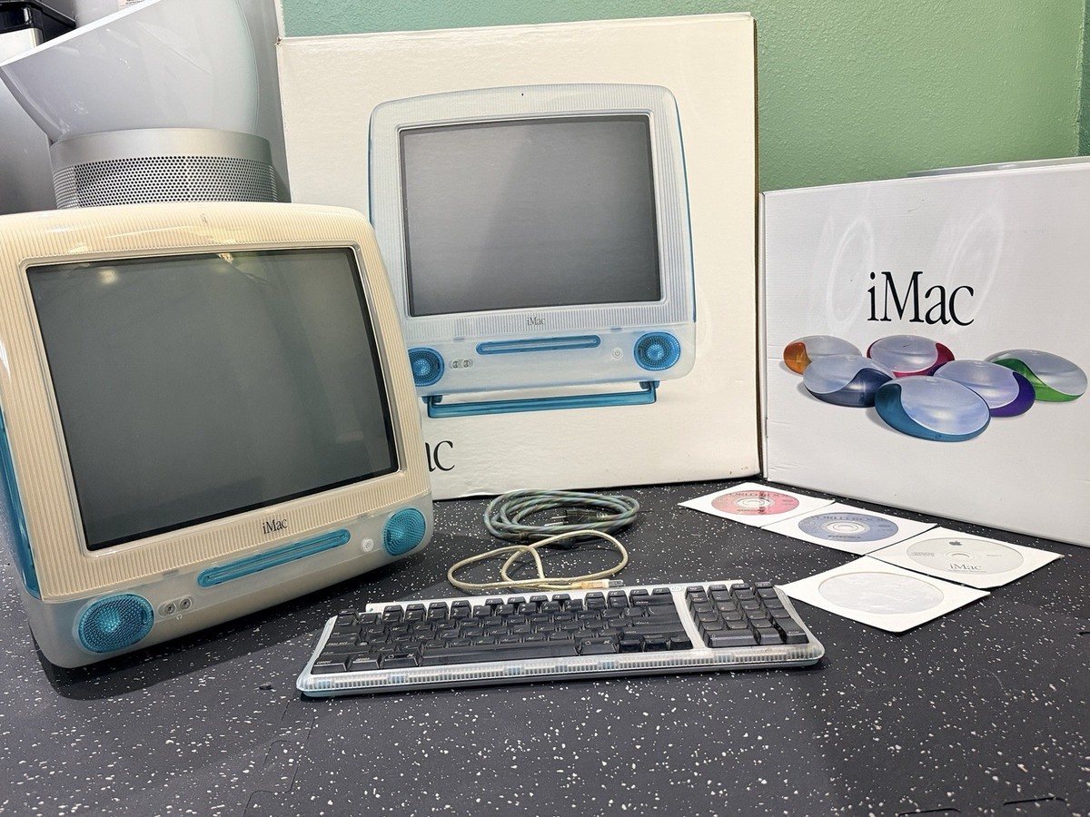 🔥Rare 1999 Apple iMac G3 Airport Ready, Teal, WiFi, Original Box