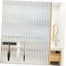  Window Privacy Film, Frosted Reeded Glass Cling 17.5x78.7 In Translucent New