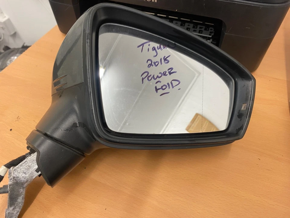 VW Tiguan 2018 driver side wing mirror grey power fold - Image 2 of 4