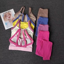 2PCS Women's High-End Yoga Workout Suit Fitness Set Sportswear Gym Clothing Set