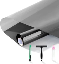 FuFin One-Way Window Privacy Film with Free 17.5Inch×78.7Inch, Gray 