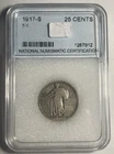 1917-S TYPE 1 STANDING LIBERTY QUARTER AG