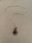 ONYX, MARCASITE & AMETHYST PENDANT ON a 24" .925 STERLING SILVER BOX CHAIN — photo 4