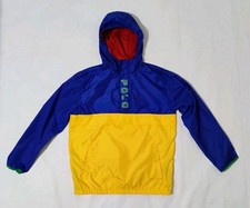 Youth Polo Ralph Lauren Color Block 1/4 Zip Hooded Windbreaker Size Large 14-16