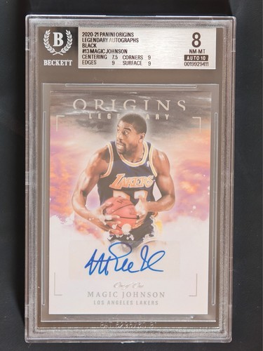 2020-21 Panini Origins Legendary BLACK Magic Johnson Autograph True 1/1 BGS 8/10