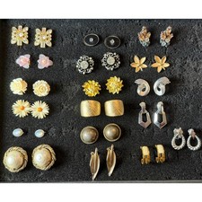 Vintage Clip-on Earing lot Trifari Mexico 925 Florenza All Listed in Description