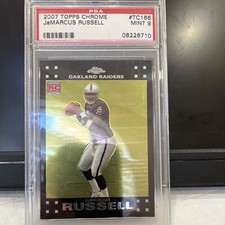Topps 2007 Chrome JaMarcus Russell Rookie Card #TC166 Oakland Raiders PSA 9. rookie card picture