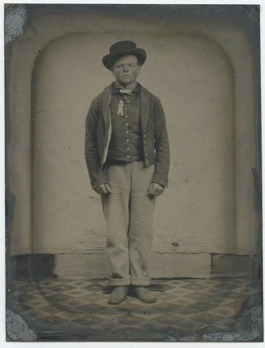 Original 1/4 Plate Tintype Civil War Soldier Photograph Photo Tent Backdrop