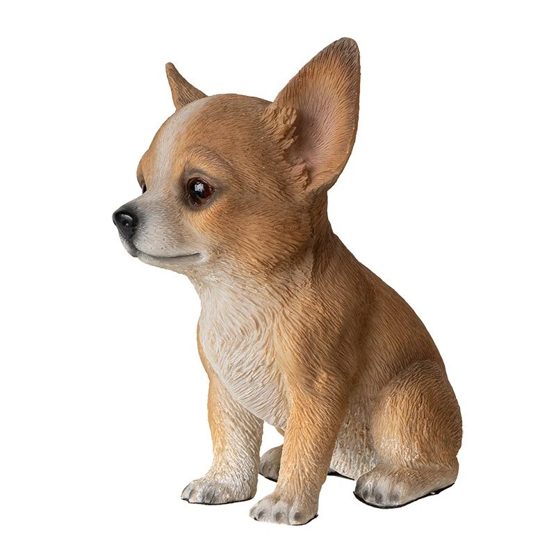 Реалистичный очаровательный олень голова чихуахуа собаки щенок сидя дома декор фигурка - Изображение 2 из 3