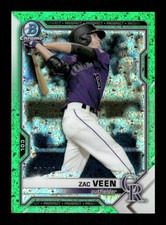 2021 Bowman #BCP-3 Zac Veen Chrome Prospects Green Mini-Diamond Refractor #/99