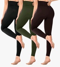 SINOPHANT High Waisted Leggings for Women, Buttery Black/ArmyGreen/Brown,XXL 