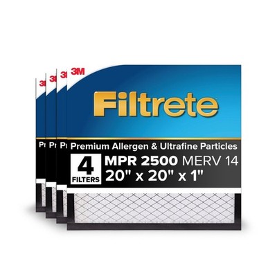 20x20x1 AC Furnace Air Filter, MERV 14, MPR 2500, High Performance Premium Al...