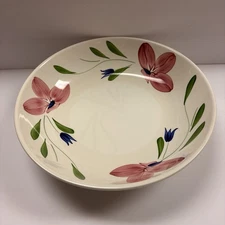 Maxam Italian Flowers 13” x 3" Serving Bowl Made in Italy Hand Painted VTG