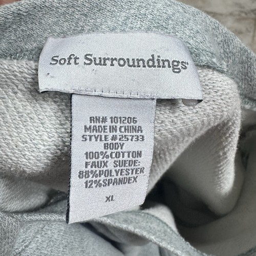 Soft Surroundings Sweatshirt Womens XL Gray French Terry Pullover Pocket - Picture 8 of 8