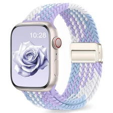 EVIE BAND Braided Stretchy Loop with Magnetic Clasp Compatible with Apple Wat...