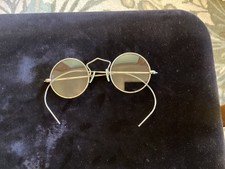Antique Round Etched Silver Tone Optical Wire Rim Eyeglasses