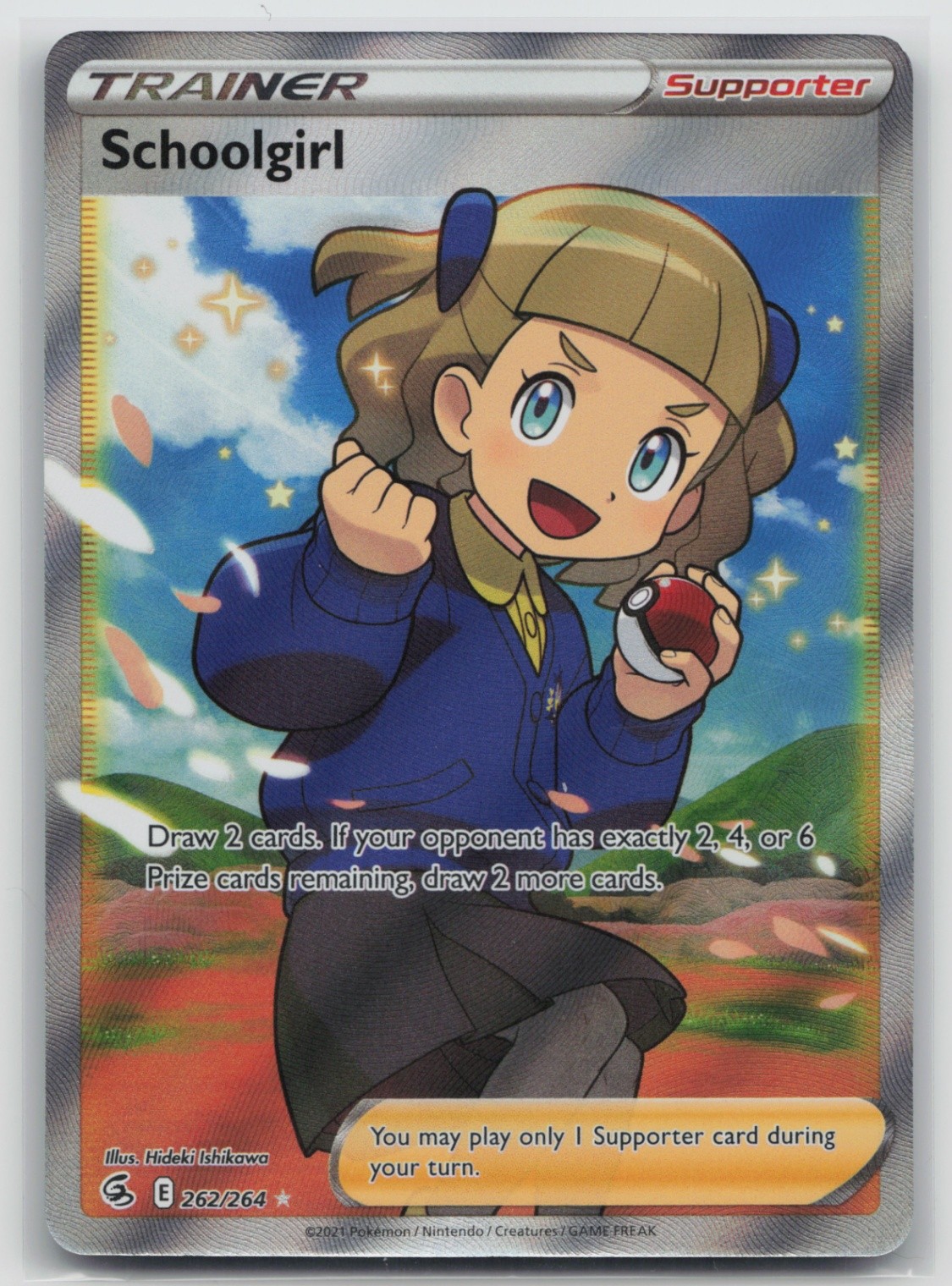 Pokemon Card Schoolgirl (Full Art) Ultra Rare SWSH08: Fusion Strike 262/264