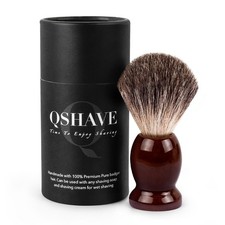 "Pure Badger Hair Shaving Brush with Wood Base for Wet Shaving Safety Razors"