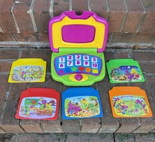 Vintage 2002 Barney Learning Laptop 5 Story Cartridges Tested and Works 