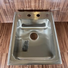 Elkay 17x22x6.5 Drop-In Top Mount Stainless Steel Sink 4-Hole 5in Bowl Silver