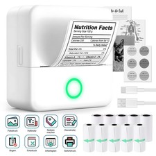 Mini Fotodrucker Bluetooth Drucker 200DPI Tragbarer Drucker Mobiler für Fotos