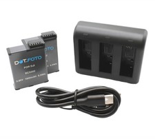 2x BCX202-1770-3.85 Battery & Triple USB Charger for DJI Osmo Action 3 / 4