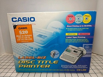 Casio CW-L300 CD/DVD Disc Title Printer & Label Maker Open Box Complete