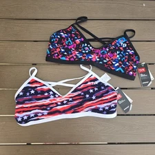 TYR Women's Trinity Top Bundle All American & Meso Sz XL  New 