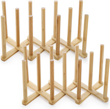 Lawei 2 Pack Bamboo Bottle Drying Rack, Retractable Bottle Cup Dish Drying Rack,