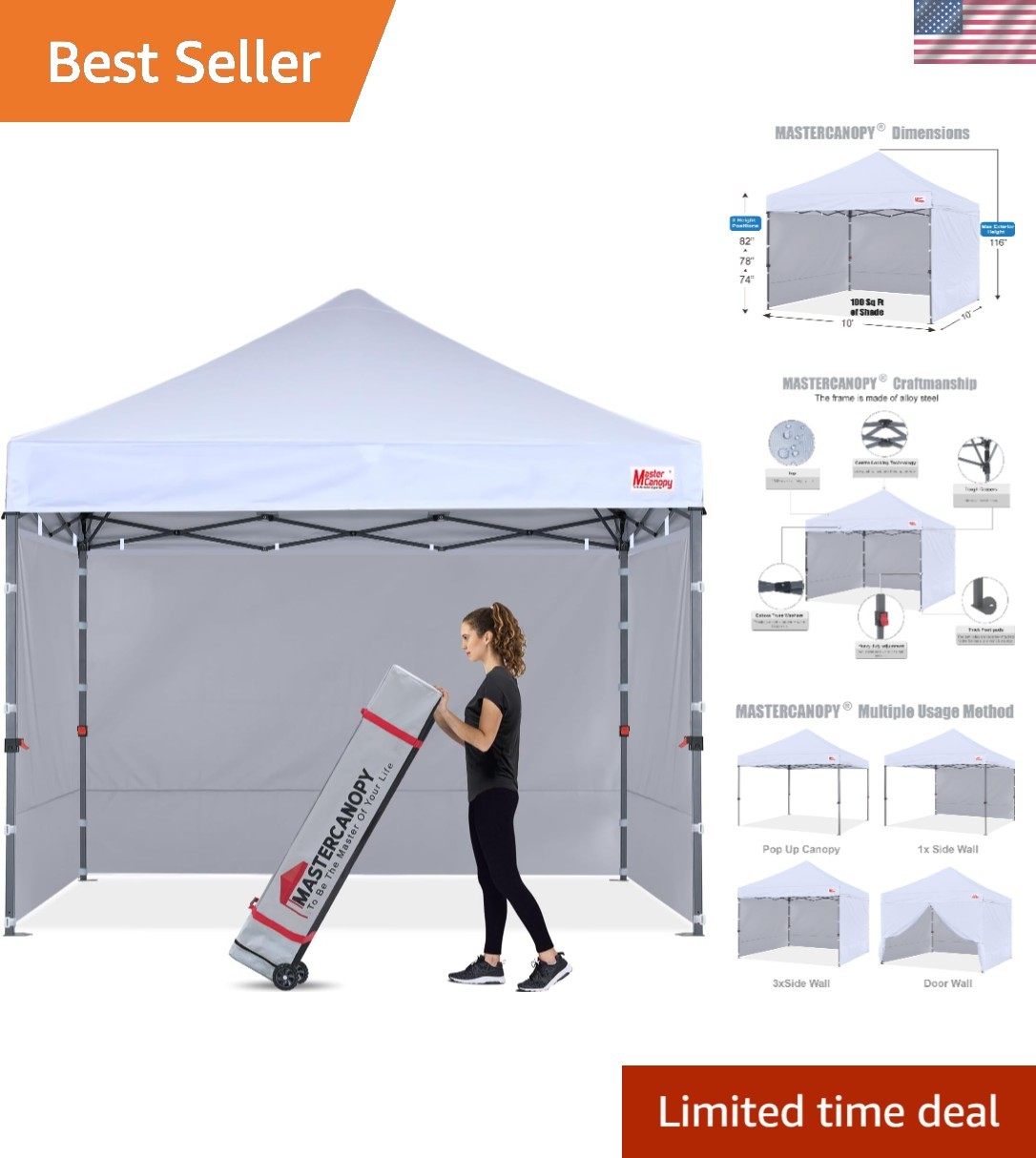 Tent With Sidewalls - Perfect For Parties & Picnics