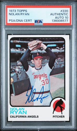 1973 Topps Nolan Ryan Signed Baseball Card #220 PSA/DNA Certified 10 Auto HOF