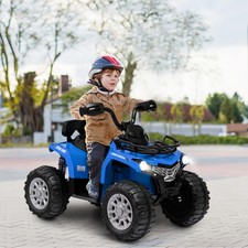 12V 2 Speeds Kids Ride ATV Electric 4-Wheeler Quad w/ Mp3 Headlights Blue