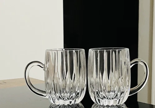 2 VTG MIKASA Park Lane Crystal Mugs Glasses Discontinued Germany 12oz
