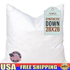 Synthetic Down Pillow Insert Ultra Soft Throw Pillow Couch Bed Euro Sham New