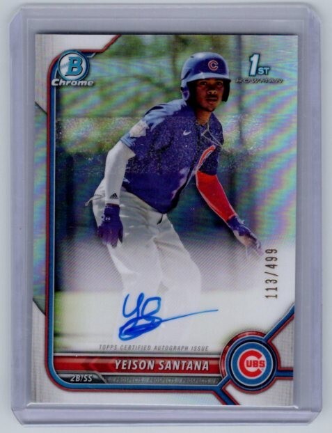 2022 Bowman - Yeison Santana Chrome Prospect Autographs #CPA-YS Refractor /499