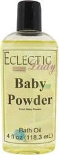 Baby Powder Bath Oil  - Scented Body Oil - Relaxing & Moisturizing Bathing Oil